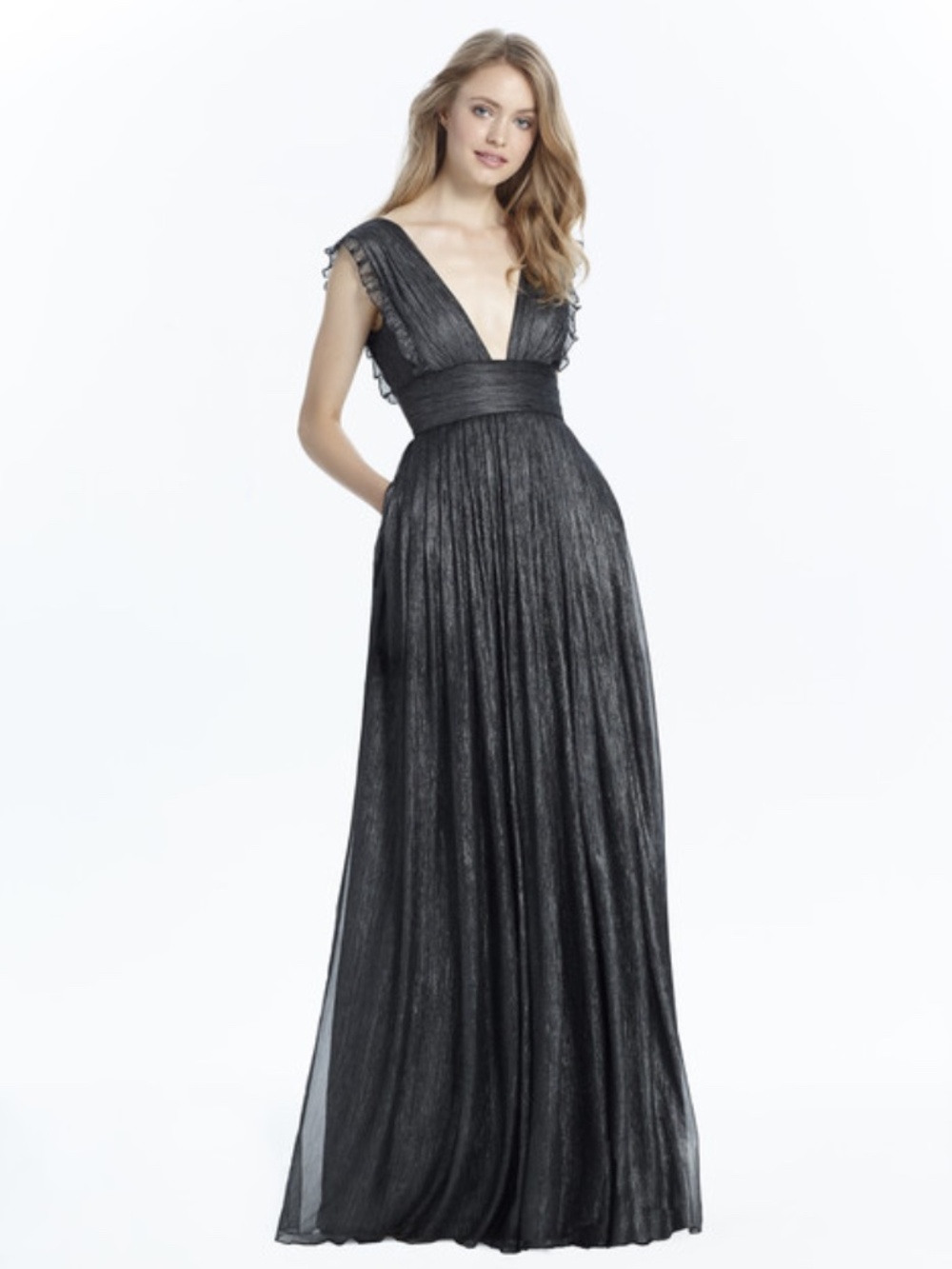 NWT Monique Lhuillier gown in shimmery black - Size 12